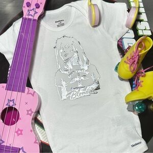 ⚡️CAMP FUNTIME with Blondie rockin’ baby onesie silver Graphic Print 6-9M